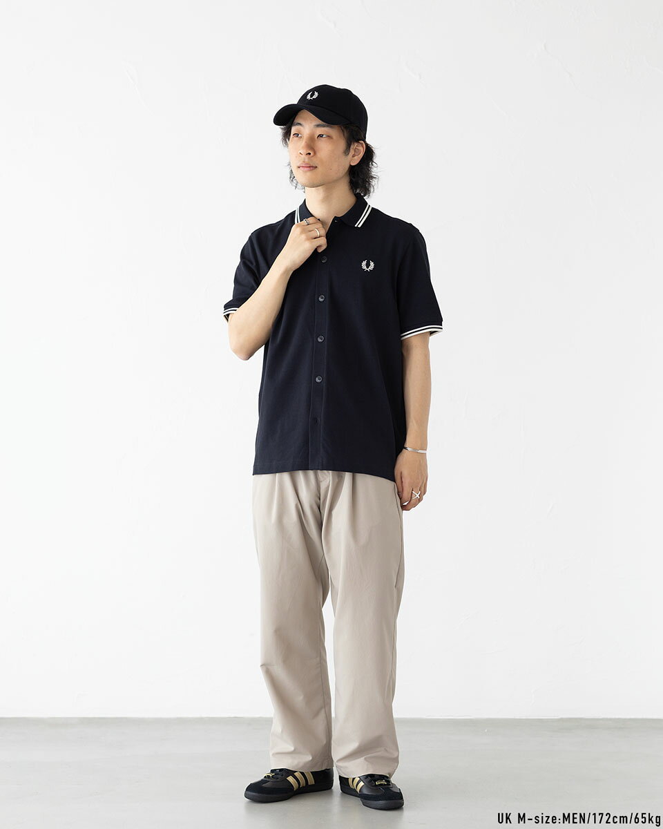 フレッドペリー ボタンスルー ポロシャツ FRED PERRY M2451 フルオープン 鹿の子 ...