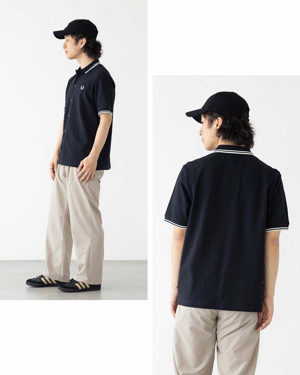 フレッドペリー ボタンスルー ポロシャツ FRED PERRY M2451 フルオープン 鹿の子 ...