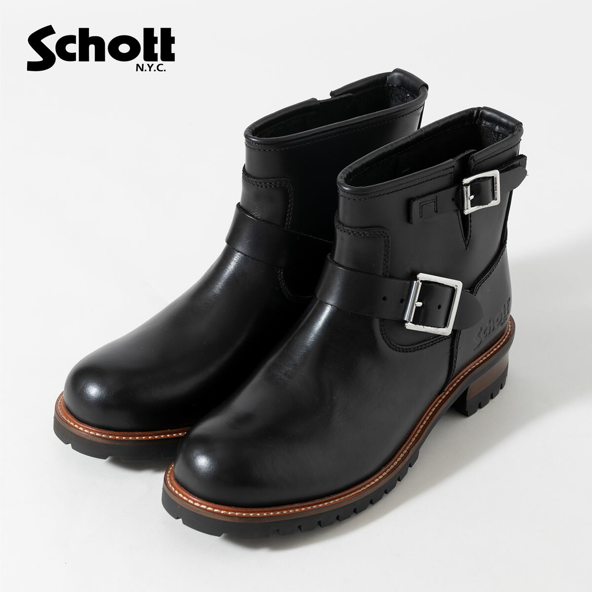 Rakuten - ショット Schott エンジニア ショートブーツ S28002 メンズ アメカジ ワークブーツ