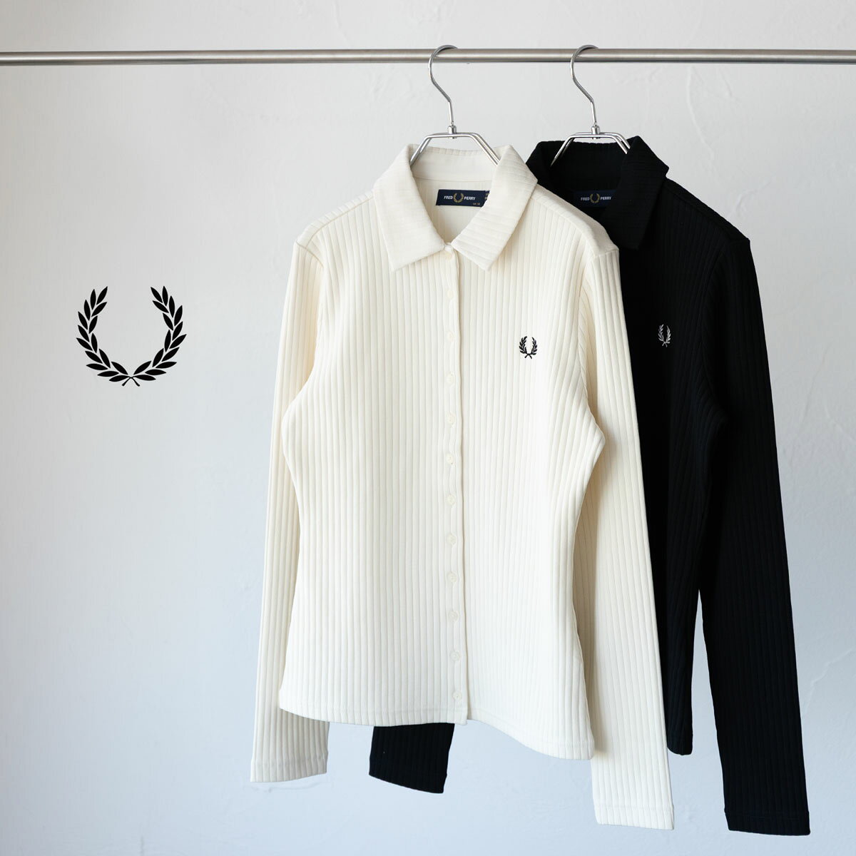 フレッドペリー リブ ボタンスルー ポロシャツ FRED PERRY G3163 レディース