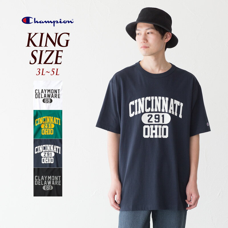 チャンピオン ベーシック カレッジ Tシャツ 【キングサイズ 3L/4L/5L】 Champion BASIC C3-X344L [クロネコゆうパケット可]