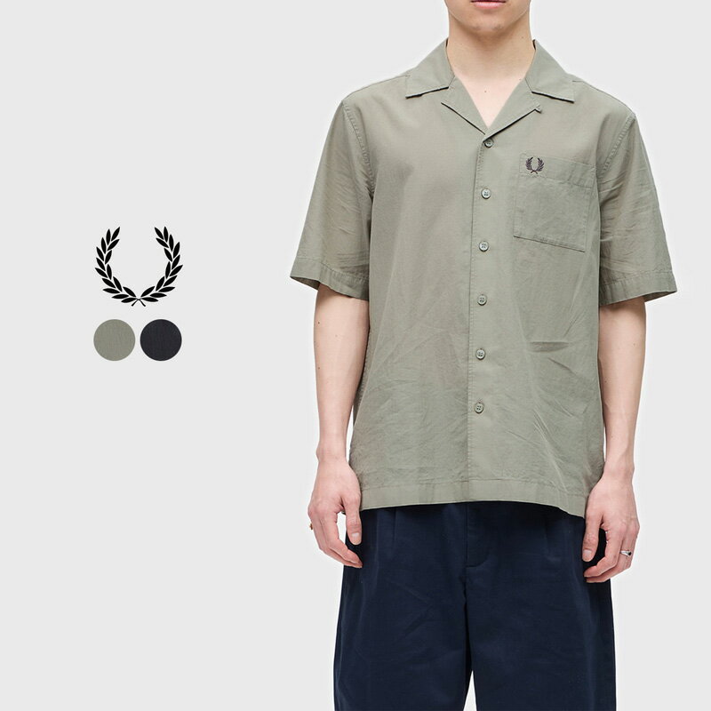 フレッドペリー リビアカラー シャツ FRED PERRY ライトウェイト テクスチャー M7762 メンズ 半袖 開襟シャツ