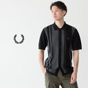 フレッドペリー ストライプド ニット シャツ FRED PERRY K5557 メンズ 半袖 ポロシャツ