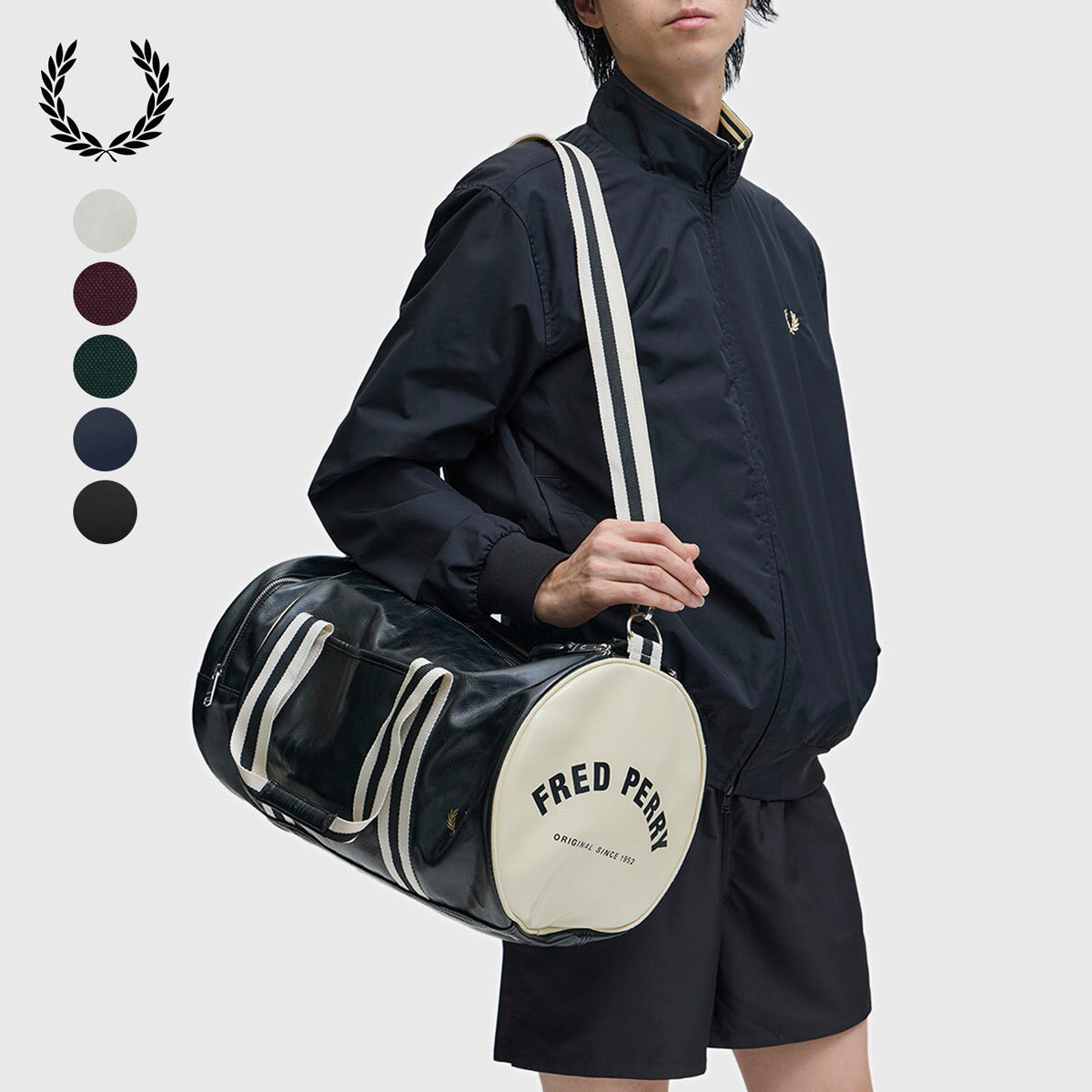 Rakuten - フレッドペリー FRED PERRY クラシック バレル バッグ L7255 ボストンバッグ ドラムバッグ