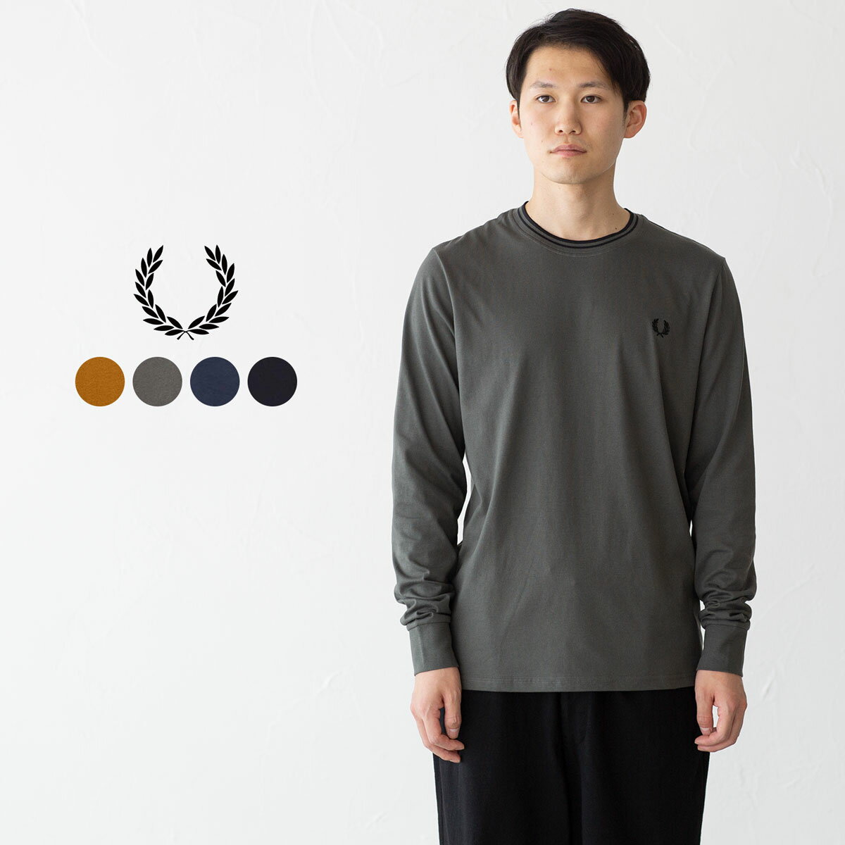 フレッドペリー Tシャツ メンズ フレッドペリー ツイン ティップド Tシャツ 長袖 FRED PERRY M9602 メンズ レディース リンガーTシャツ