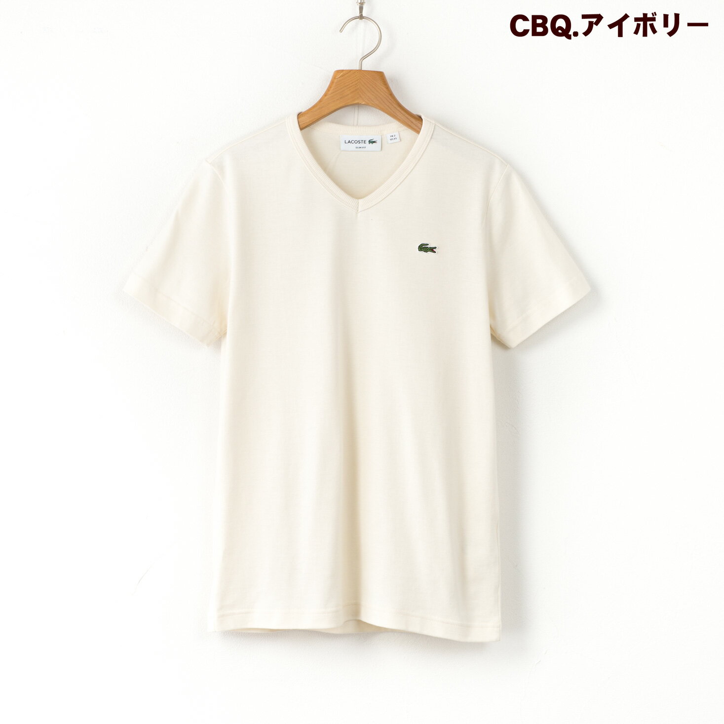 [製造中止・日本製]ラコステ 半袖 Vネック Tシャツ TH632E／TH632EL／TH632EM ワンポイント [ネコポス可]