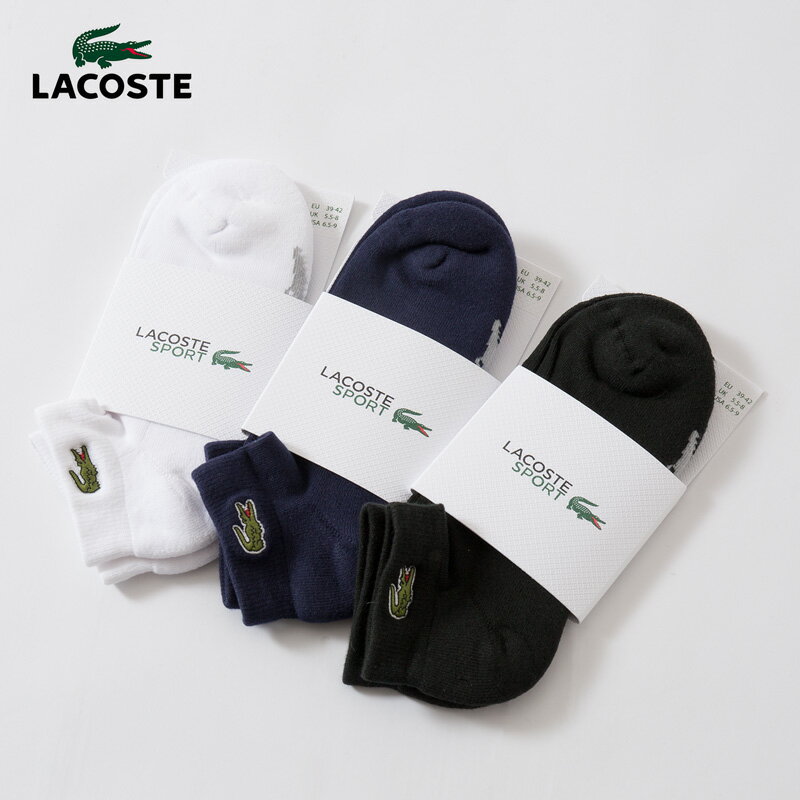 ラコステ 靴下 メンズ ラコステ ローカットコットン ソックス 一足組 LACOSTE RA4188-10 メンズ レディース 靴下 [クロネコゆうパケット可/2点まで]