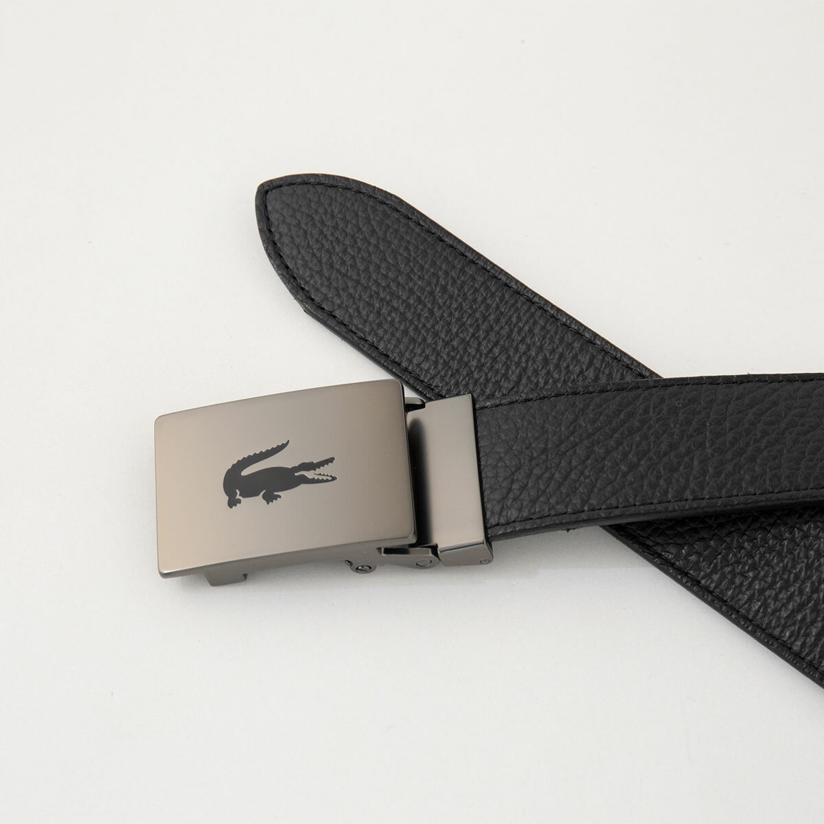 ラコステ LACOSTE ガチャベルバックルリバーシブルレザーベルト RC001J 日本製 シボ 革 スムースレザー
