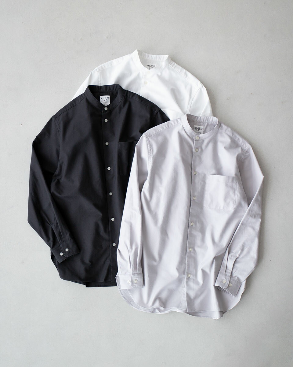 NEPS プレミアム オックスフォード バンドカラーシャツ N3200 PREMIUM OXFORD BAND COLLAR SHIRTS ネップス 日本製【レビューキャンペーン対象品】