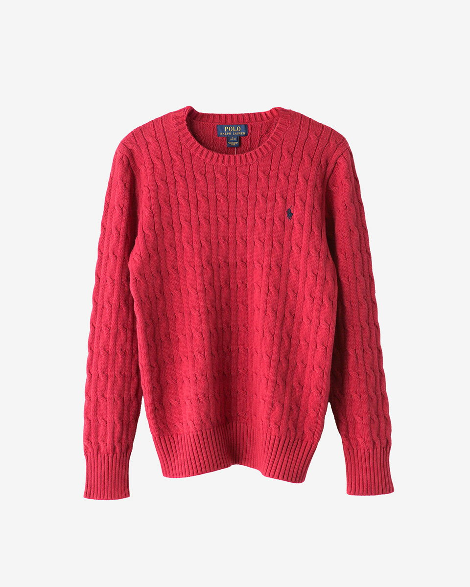 楽天市場】ケーブル ニット（カラーレッド）（レディースファッション