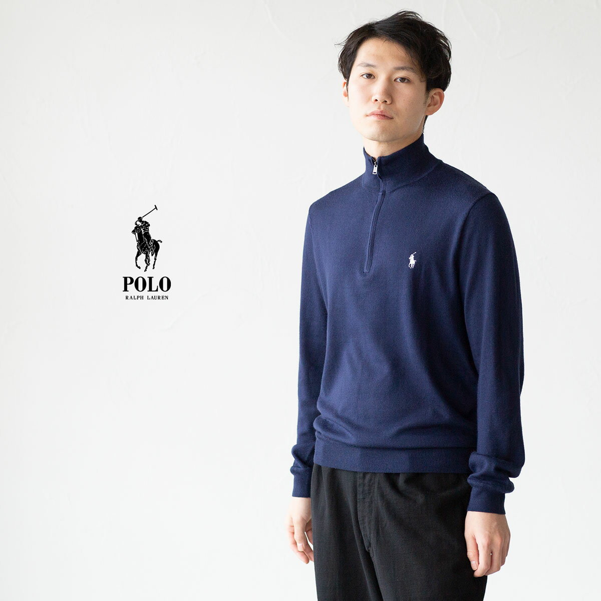 ラルフローレン ポロ ゴルフ ラルフローレン モックネック セーター POLO GOLF RalphLauren 710916868003 ロングスリーブ ウール ブレンド 1/4 ジップ メンズ ニット