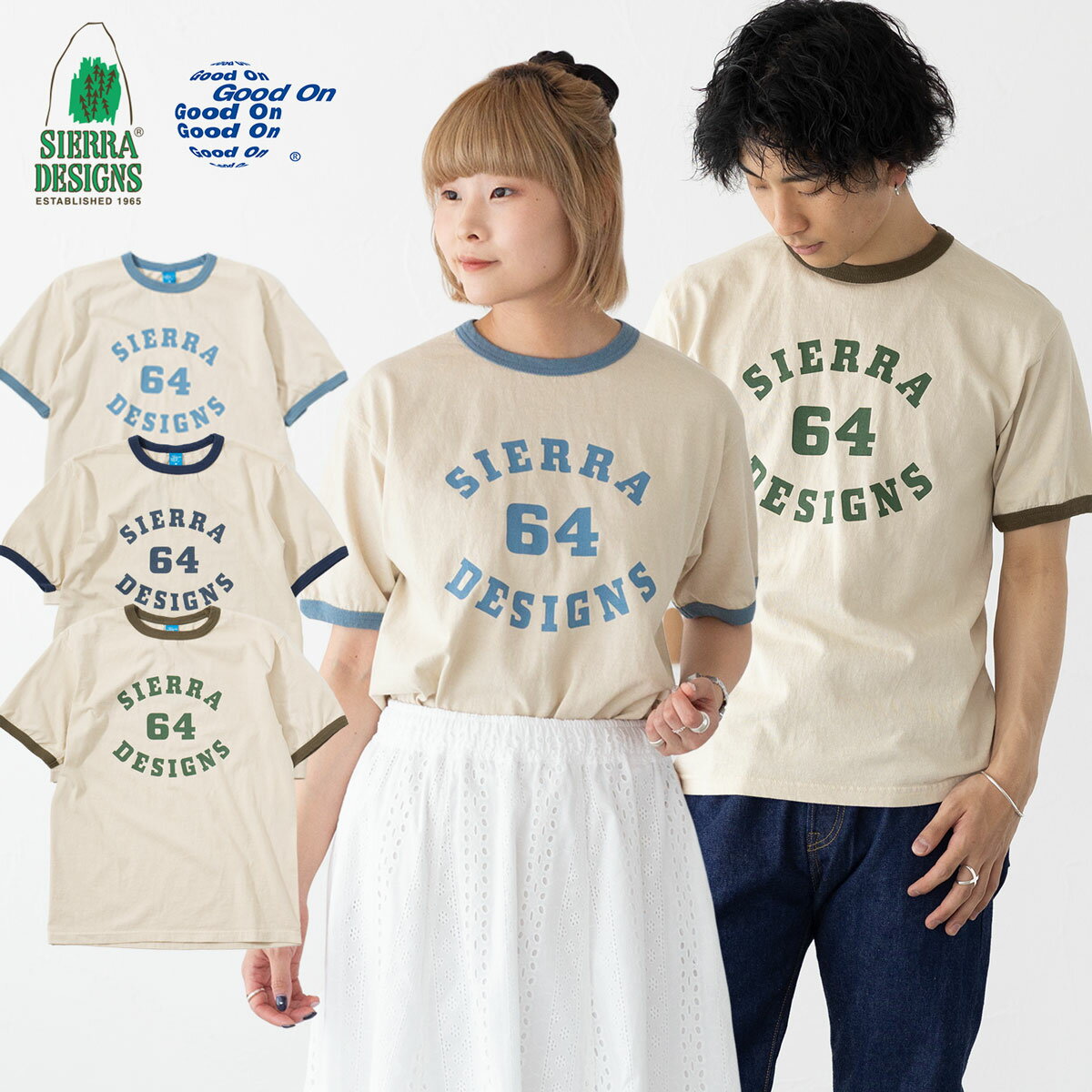 Rakuten - グッドオン×シエラデザインズ 半袖Tシャツ 64 リンガー T 931002 コラボ カレッジプリント メンズ レディース [ネコポス配送]