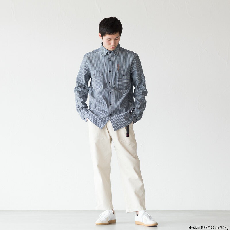 テラソン ストライプド クランプダウン シャツ 3005STR3-2S 国産シャンブレー 赤耳 ワークシャツ