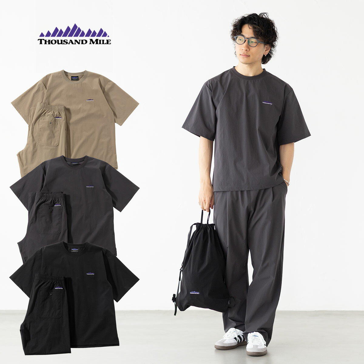 Rakuten - サウザンドマイル セットアップ THOUSAND MILE Tシャツ ロングパンツ TM261NP00011 メンズ 上下組