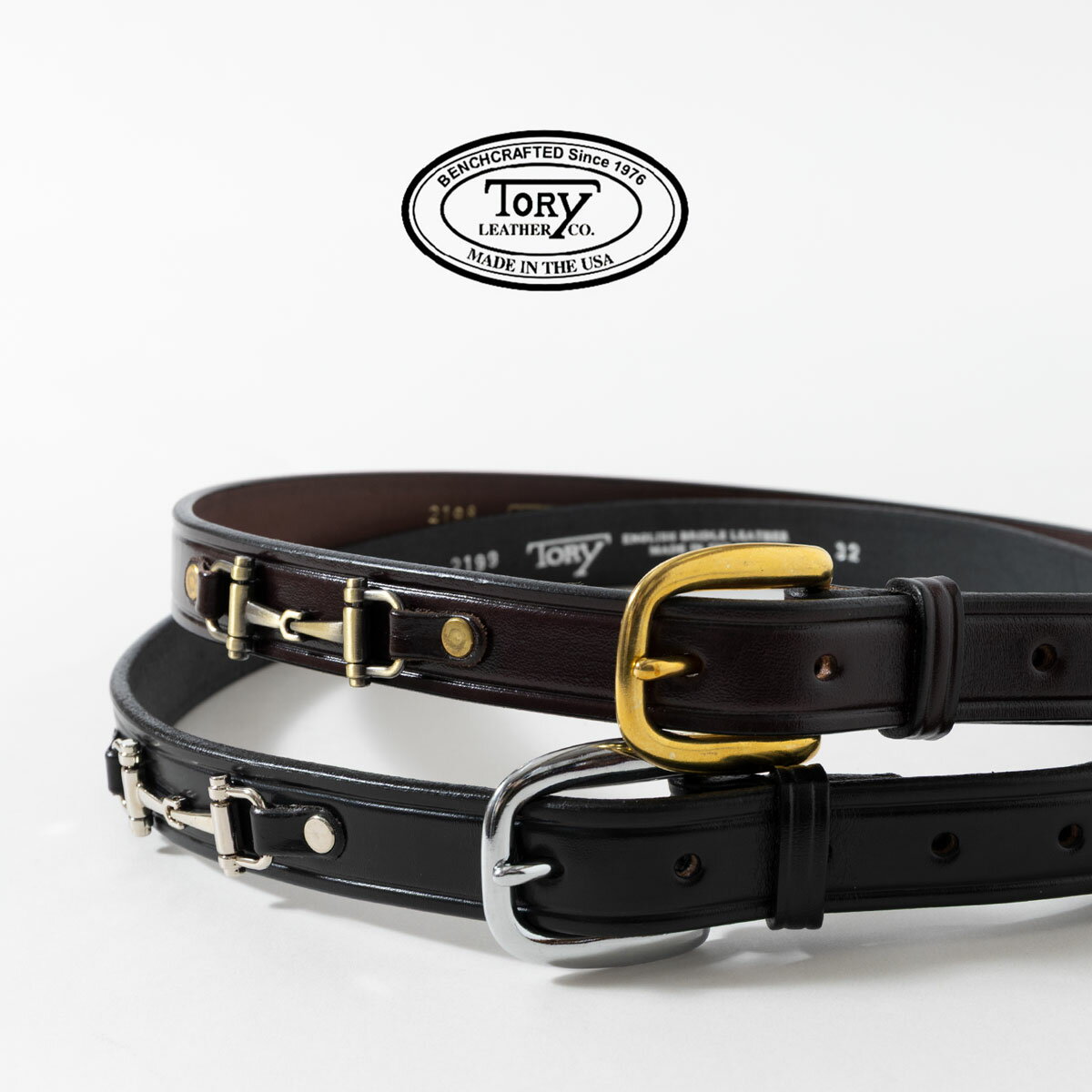 トリーレザー 1インチ ベルト ウィズ スナッフルビット TORY LEATHER アメリカ製 英国ブライドルレザー 細め メンズ レディース（楽天・ココチヤ）