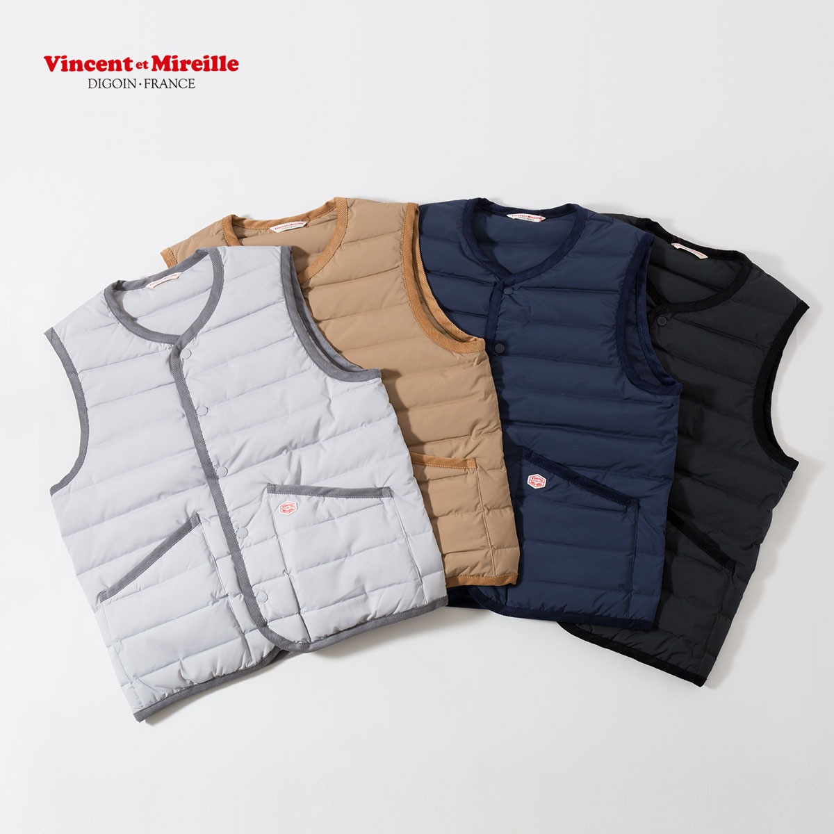 ヴァンソンエミレイユ ステッチレス ダウン ベスト Vincent et Mireille VM252SD26040 メンズ レディース ユニセックス