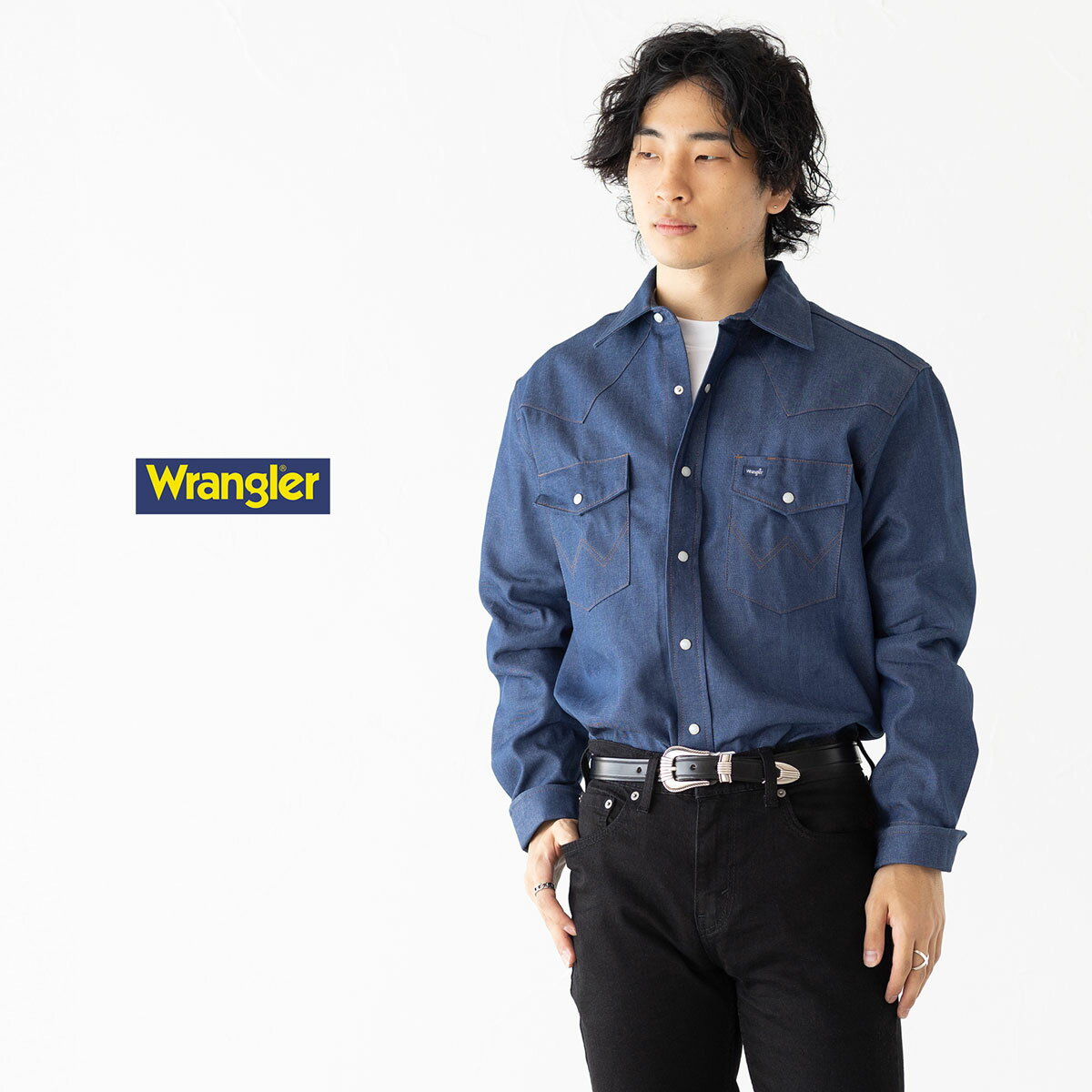 アメリカ直輸入 ラングラー Wrangler ウエスタンシャツ 未洗いデニム 70127MW