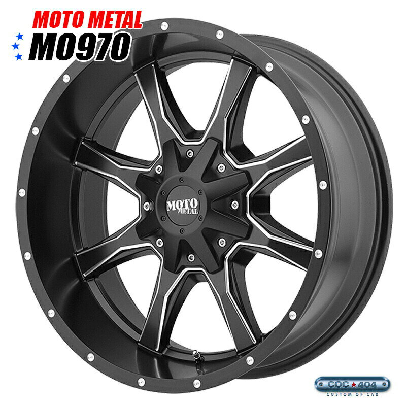 【17インチ 8J】JEEP ジープ 純正フェンダーサイズにオススメ！ラングラー JK Moto Metal MO970 セミグロスブラック＆シルバーアクセント 1本
