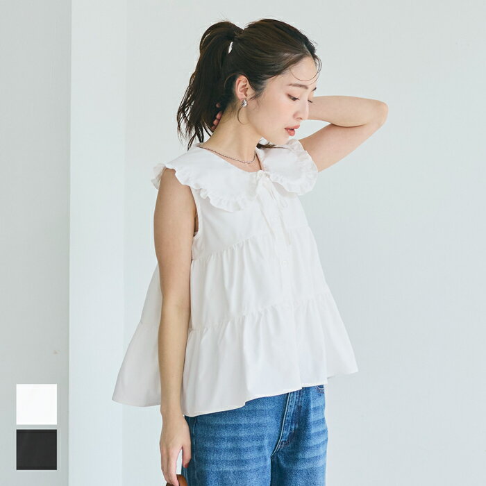 ティアードノースリブラウス レディース メール便不可 coca コカのサムネイル