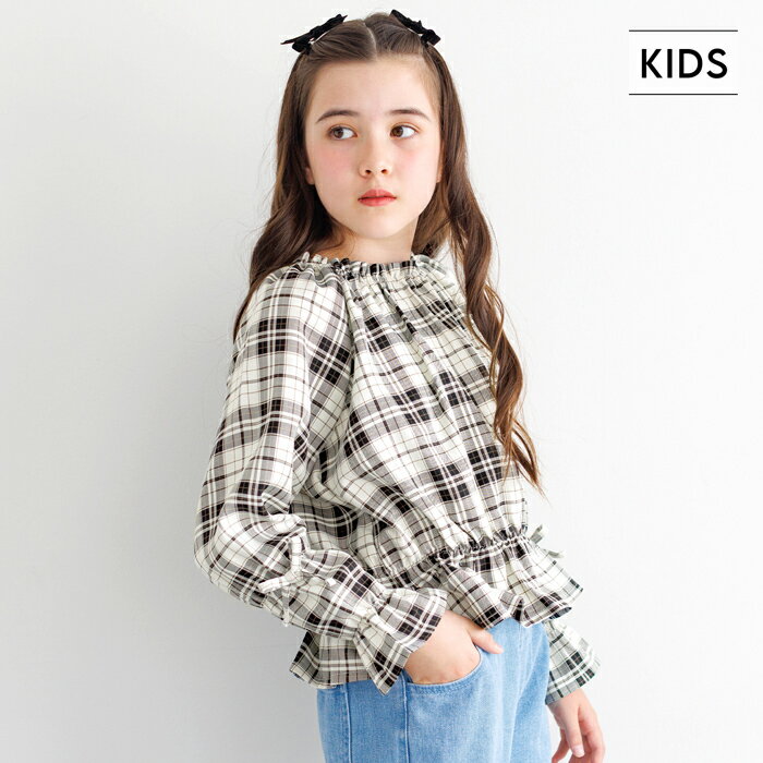 チェックフリルブラウス キッズ メール便不可 coca コカ