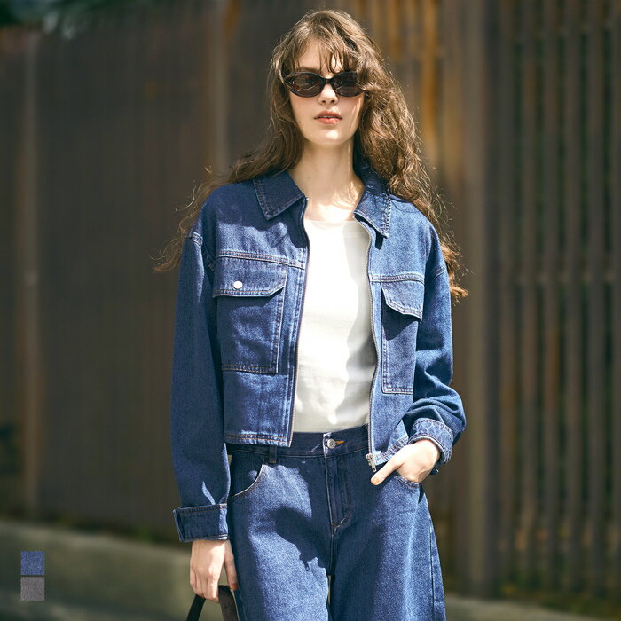 デニムジップジャケット レディース 送料無料/メール便不可 coca コカのサムネイル