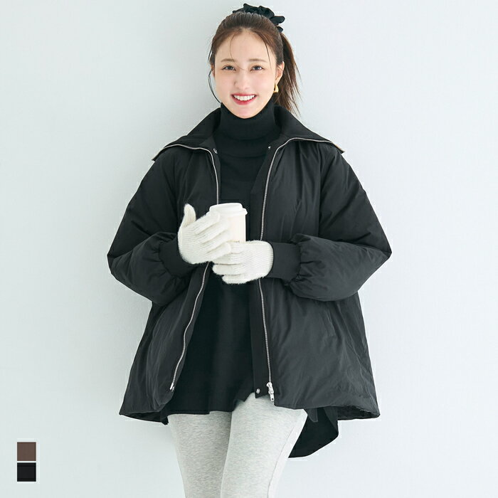 ウォッシャブル Aラインカールネック中綿コート レディース 送料無料/メール便不可 coca コカのサムネイル