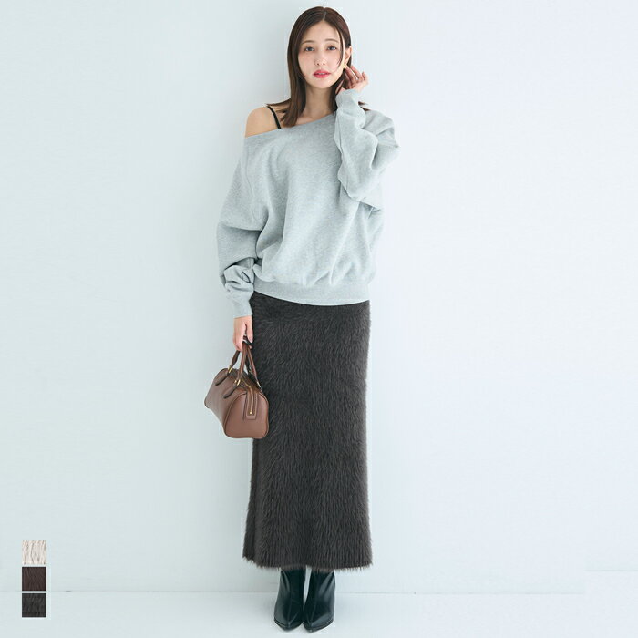 シャギーニットIラインスカート レディース メール便不可 coca コカのサムネイル