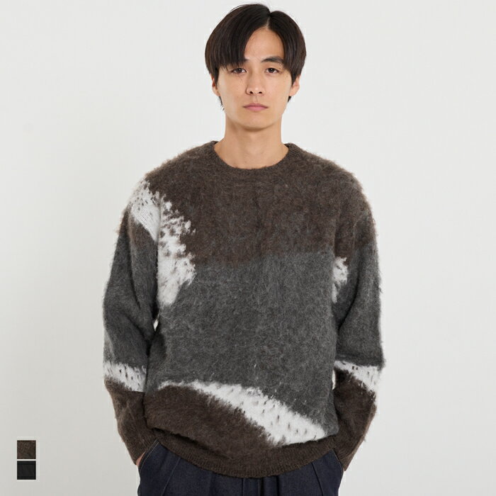 アブストラクト柄ジャカードニット メンズ メール便不可 coca コカのサムネイル