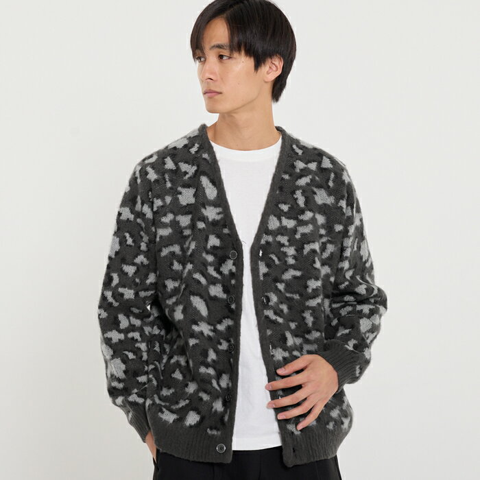 レオパード柄ニットカーディガン メンズ メール便不可 coca コカのサムネイル