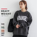 セール★2490円→1990円 スウェット レディース ヘビーウェイト カレッジ ロゴ 裏起毛 リブ クルーネック 長袖 伸縮性 ゆったり メール便不可 23a...