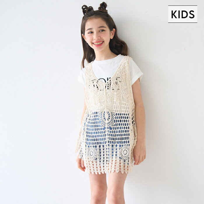 セール★1690円→1490円 かぎ編みレースタンクトップ キッズ メール便不可 coca コカ