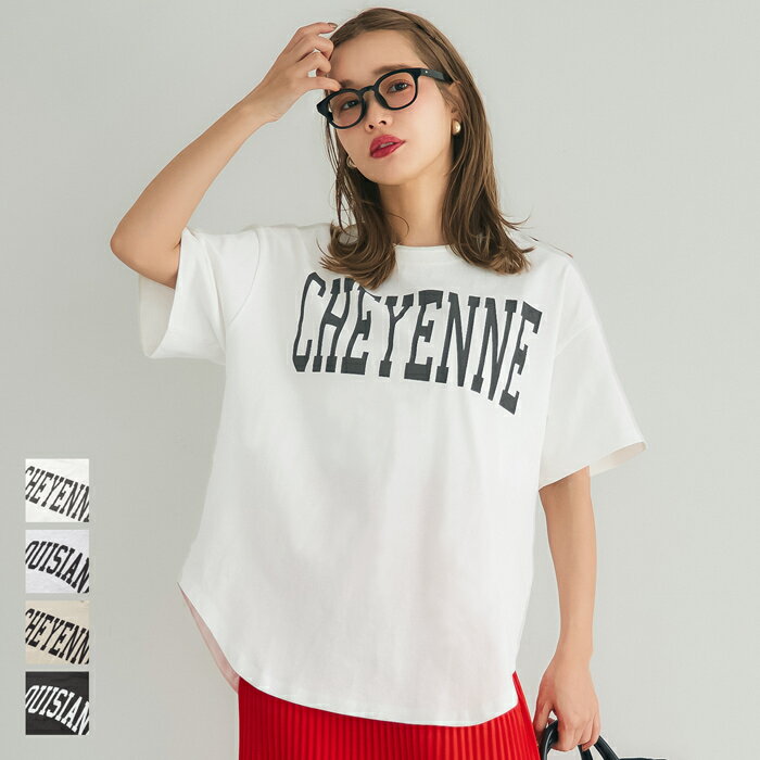 テールカットカレッジビッグTシャツ レディース メール便不可のサムネイル