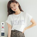フレンチスリーブロゴTシャツ レディース メール便不可