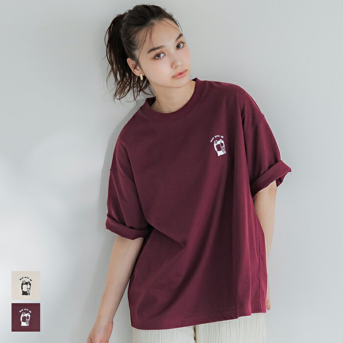 ワンポイント刺繍Tシャツ メンズ レディース メール便不可のサムネイル