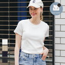 外で着られるブラトップス OUT BRA Tシャツ レディース カップ付き カットソー 半袖 リブ クルーネック 伸縮性 カップ付きトップス メール便不可 23ss