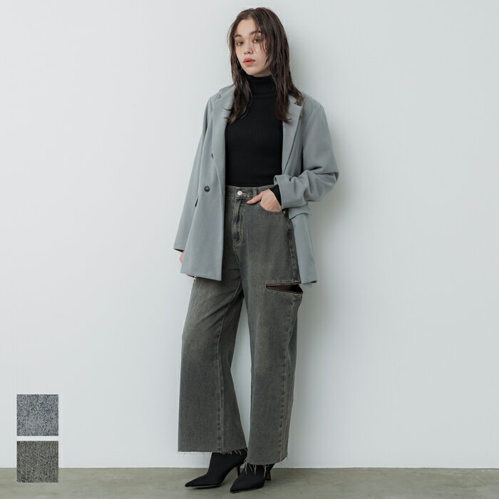 サイドジップデニム レディース 送料無料/メール便不可のサムネイル