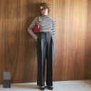 ウールライクボンディングワイドスラックス レディース メール便不可