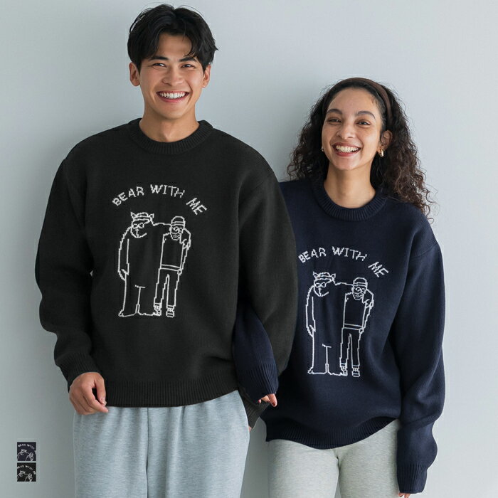 Wジャカード編みイラストニットトップス メンズ レディース メール便不可 coca コカのサムネイル