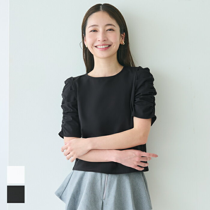 シルキータッチ袖ギャザートップス レディース メール便不可 coca コカのサムネイル