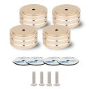 4Pcs インシュレーター スピーカー オーディオ用インシュレーター アルミニウム製 スピーカー 滑り止めリング付き オーディオ音質向上 振動防止 3M両面テープ・ネジ止め両対応 スピーカー、ホームシアター、AVレシーバー、アンプ、サウンドシステム用 40MM*20MM (ゴールド