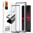 Spigen AlignMaster 全面保護 ガラスフィルム Sony Xperia 1 III 用 ガイド枠付き ソニー Xperia 1 iii 対応 保護 フィルム フルカバ