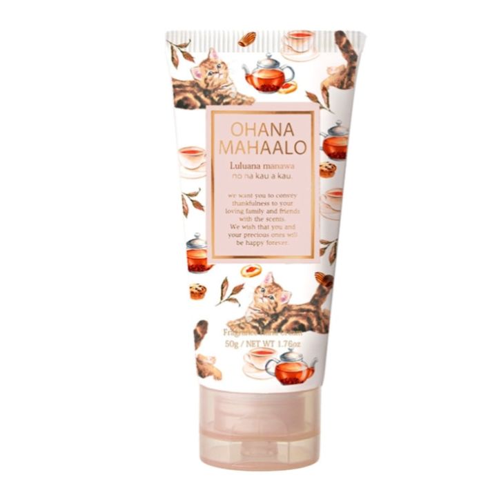 【ハンドクリーム ルルアナ マナワ・猫柄・紅茶】OHANA MAHAALO オハナマハロ フレグランス ハンドクリ..