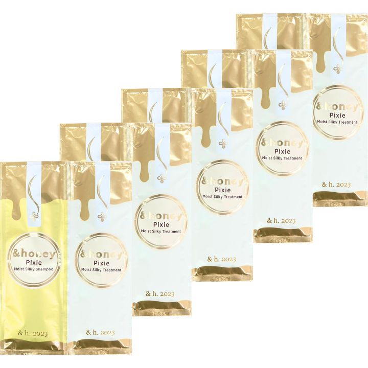 5個セット【Pixi・2連お試し・送料無料】&honeyアンドハニー ピクシー モイストシルキー 2連お試し / 10ml+10g
