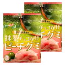2個セット 送料無料【 抹茶withフルーツ 】クリート 抹茶チョコがけピーチグミ SNS話題 ChupaChups しなこオススメ しなこ TIKTOK話題(4)