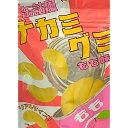 ジェーシーシー 缶詰風ナカミグミ もも味 グミを4個合わせると半球状の桃の形になる新商品