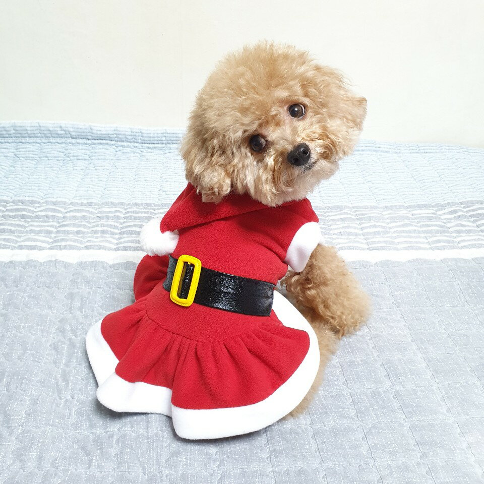 ワンピース サンタ フリース 犬 服 可愛い 犬 服 秋 冬 小型犬 中型犬 大型犬 かわいい ペット服 ドッグ ウェア doggystar ドッギースター