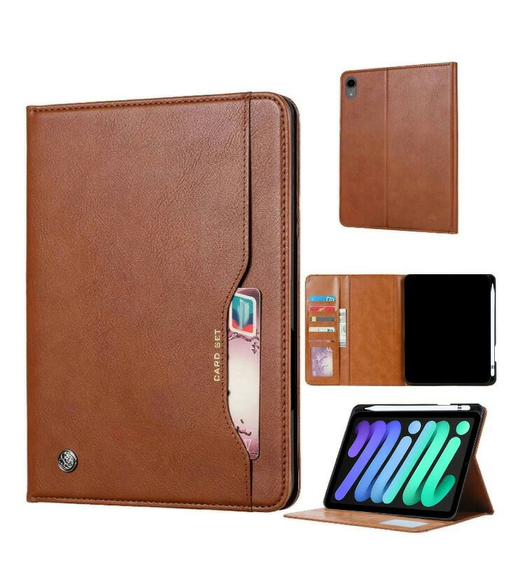 送料無料 Apple iPad mini 6 2021モデル 第6世代 タブレットケース おしゃれ CASE オートスリープ 手帳型カバー スタンド機能 ブック型 カッコいい 実用 カード収納 Pencil収納 便利性の高い 人気 手帳型 レザー ブックカバー 強化ガラスフィルム おまけ付き