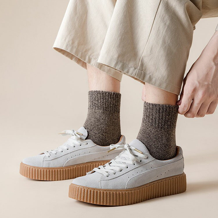 [3足セット] 暖かい靴下 カバーソックス くつした ルームソックス カジュアルソックス 脱げない 冷え取り ゆったり おしゃれ 人気 防寒 もこもこ 厚い 保暖 あったか フローリング 秋 冬 通気性あり シンプル カジュアル 室内履き 男性 ギフト