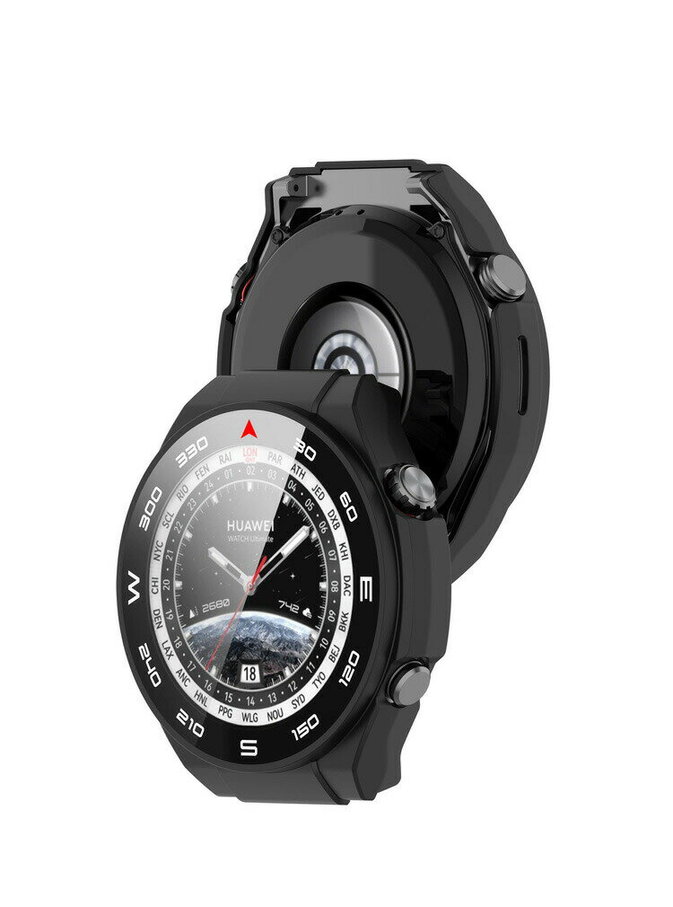 HUAWEI WATCH Ultimate クリア ケース シンプルで プラスチック製 PC&強化ガラス 画面保護 2重構造 カバー CASE 耐衝撃 簡単装着 カッコいい マルチカラー 便利 実用 軽量 人気 おすすめ おしゃれ 簡易着脱 人気 ファーウェイ CASE 保護ケース ハードケース