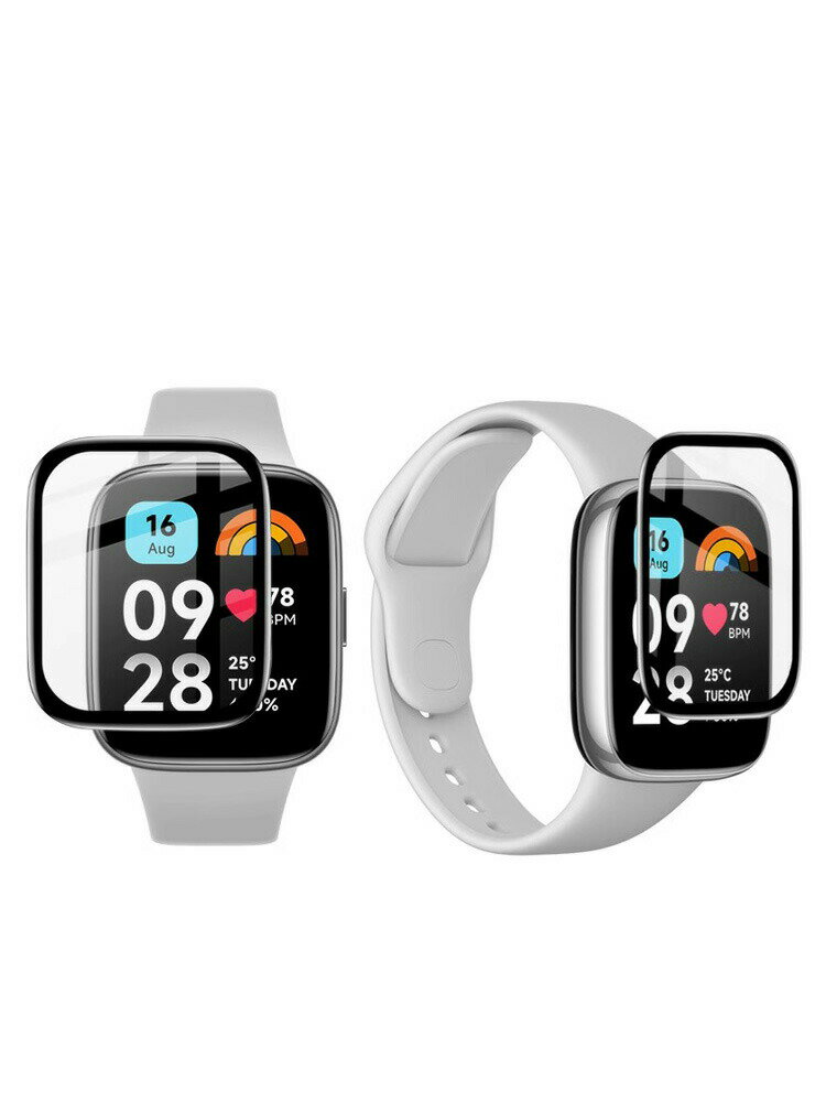 Redmi Watch 3 Active スマートバンド ウェアラブル端末・スマートウォッチ HD Film 全画面保護フィルム 高透明 液晶保護 HD Film 3Dラウンド複合材質 保護フィルム 保護シート PET素材 指紋防止 汚れ防止 用液晶シールド 3枚セット